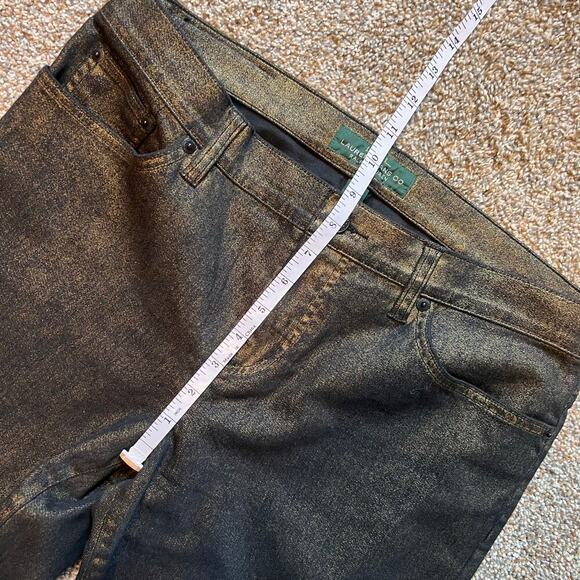 Lauren Ralph Lauren Metallic Gold Black Boot Cut Jean.  Size 10 - Picture 6 of 7